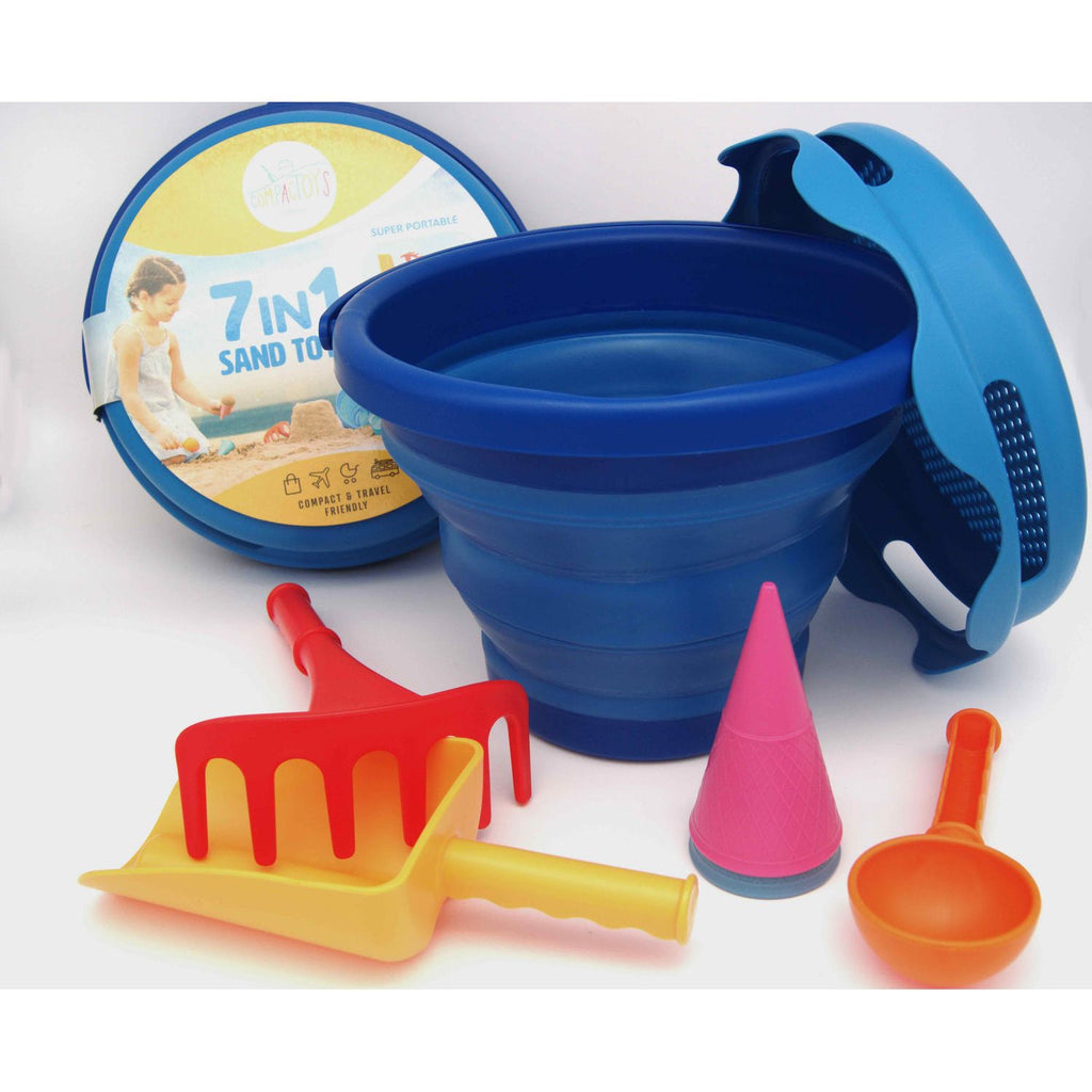 CompacToys 7 in 1 Sand Toys Set Blue
