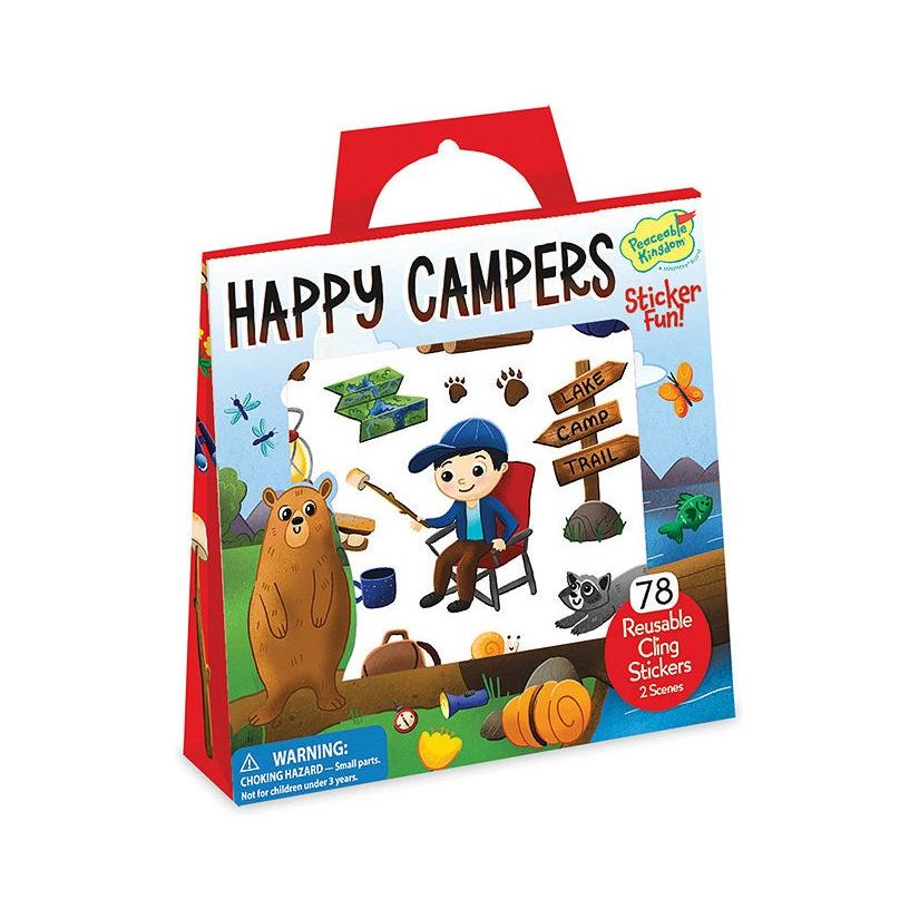 Peaceable Kingdom Reusable Sticker Tote Happy Campers