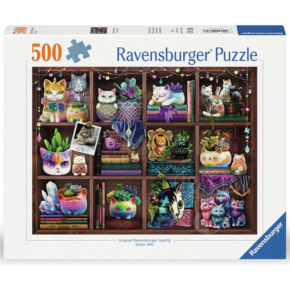 Ravensburger Puzzle 500 Piece Cubby Cats and Succulents.