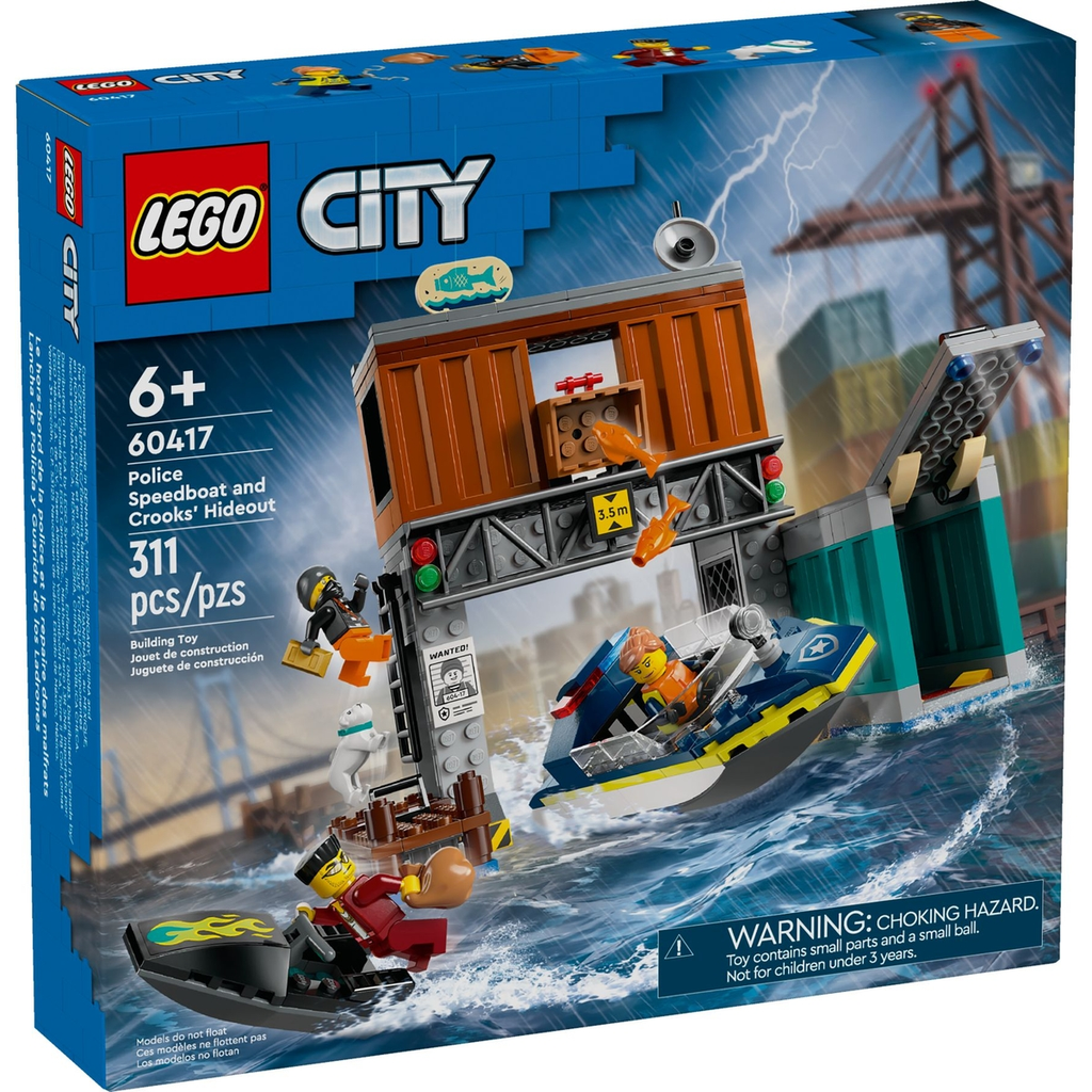 LEGO City Police Speedboat and Crooks' Hideout 60417