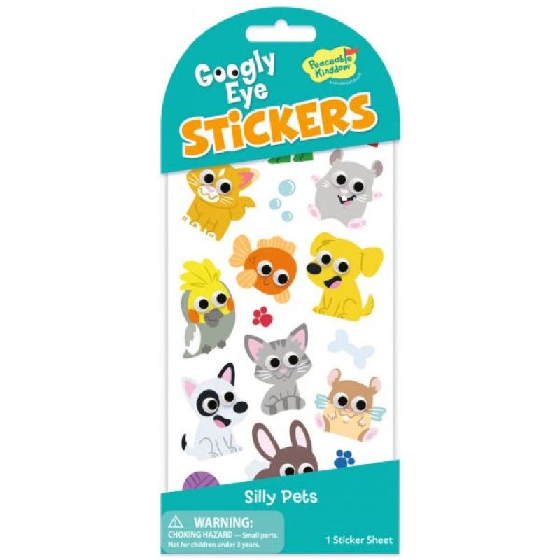 Peaceable Kingdom Stickers Googly Eye: Silly Pets