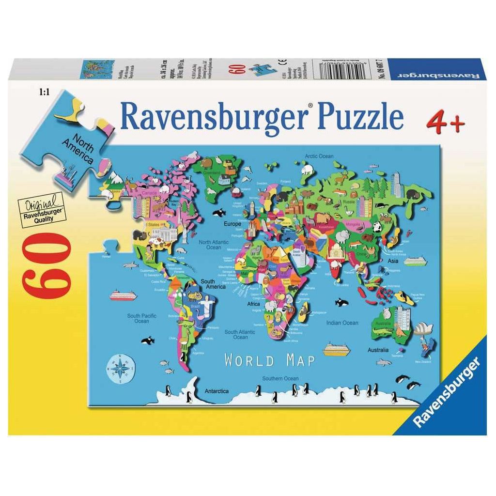 Ravensburger 60 Piece Puzzle World Map 09607 canada ontario