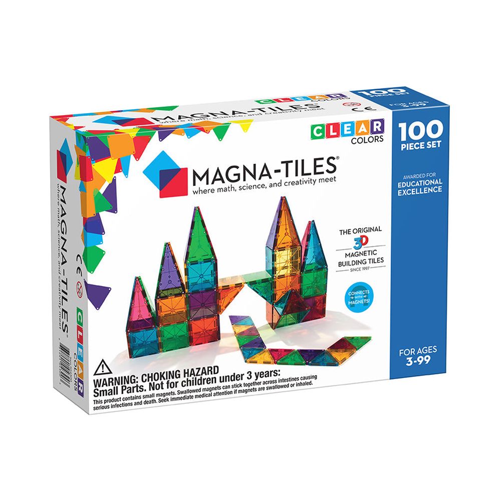 Magna-Tiles Clear Colours 100 Piece Set