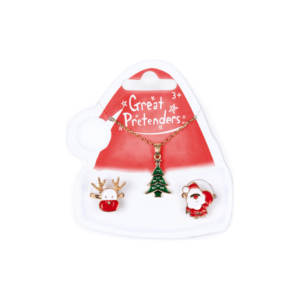 Great Pretenders Christmas Tree Necklace and Rings