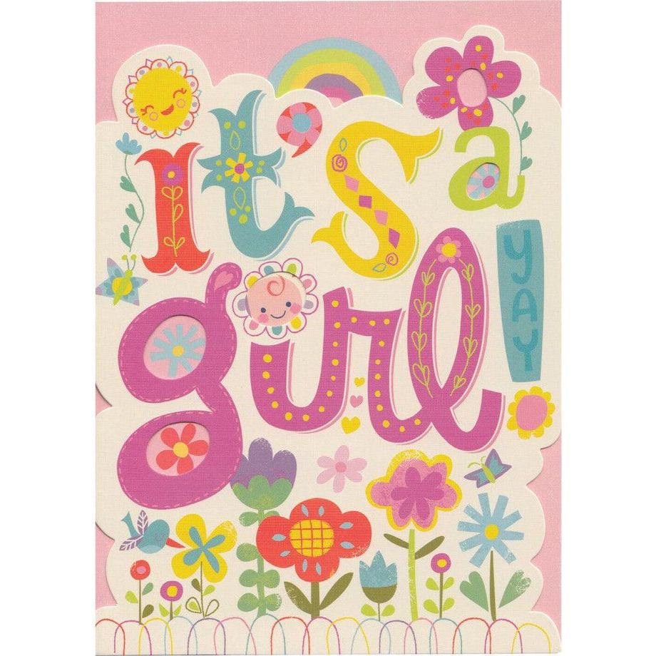 Peaceable Kingdom Baby Card It's a Girl