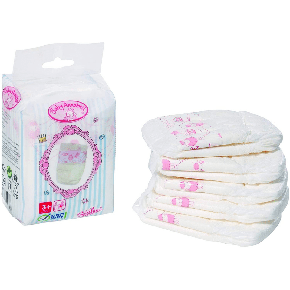 Baby Annabell Pack of 5 Doll Diapers
