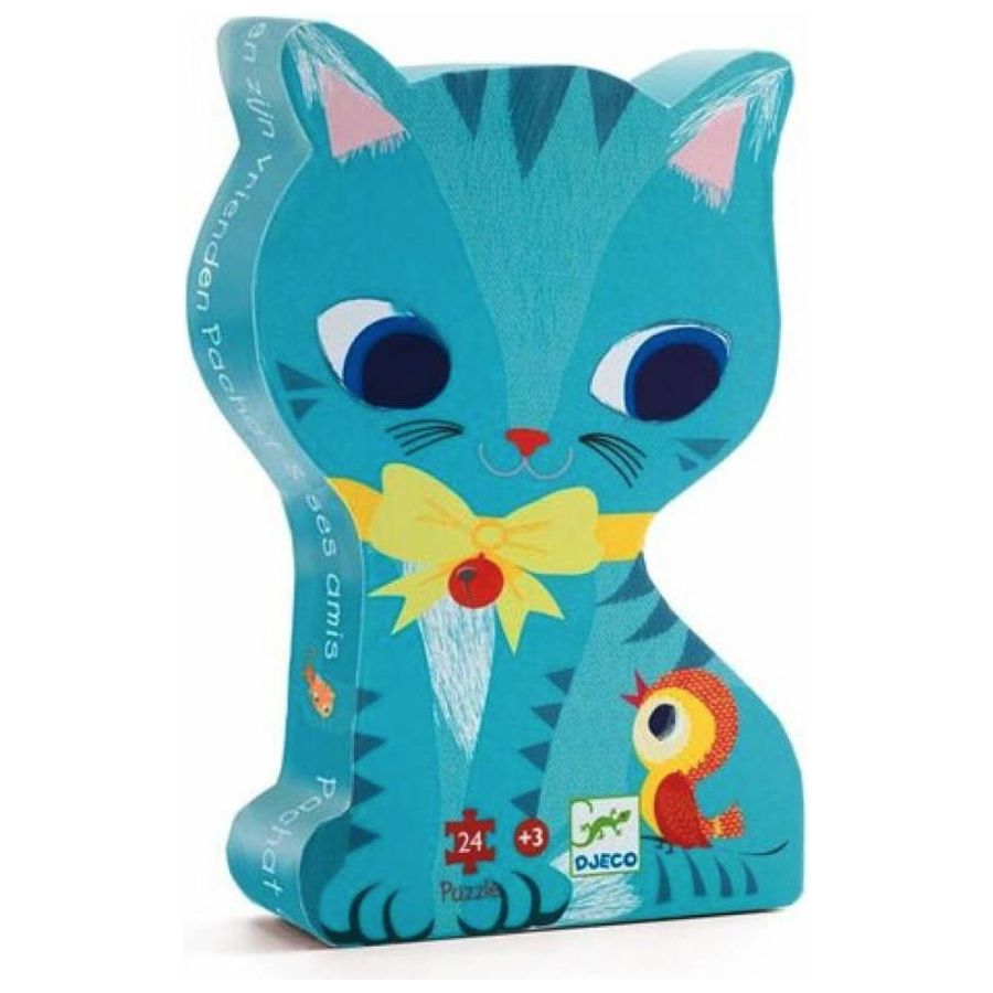 Djeco Silhouette Puzzle Pachat and his Friends 24 Pieces cat blue ontario canada