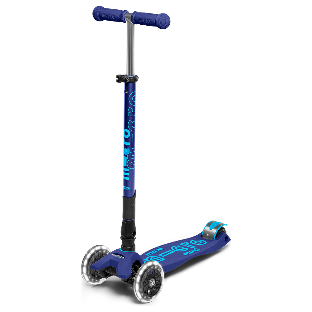 MICRO Maxi Deluxe Foldable LED Scooter Navy Blue canada ontario