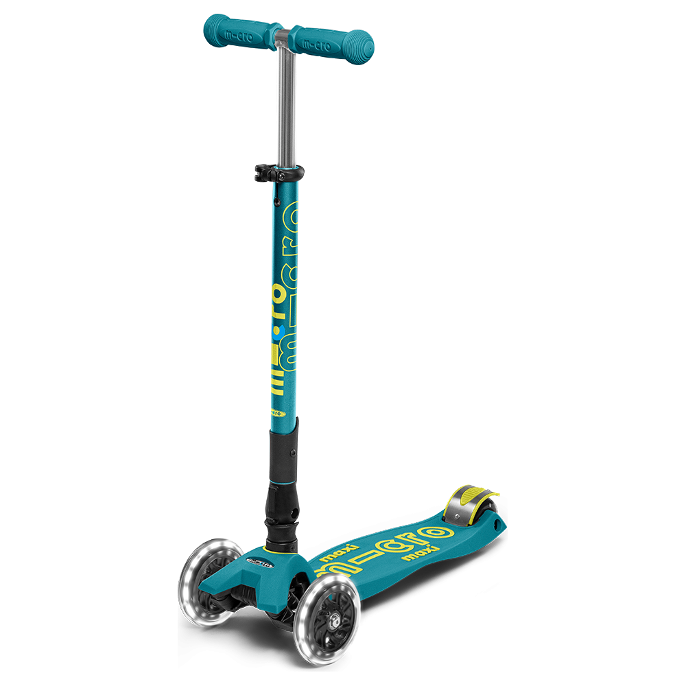 MICRO Maxi Deluxe Foldable LED Scooter Petrol Green canada ontario