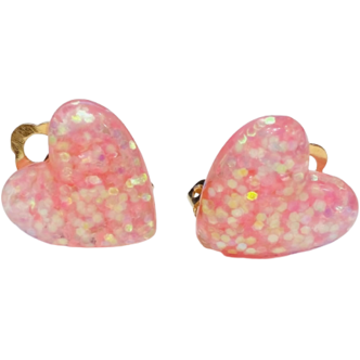 Great Pretenders Boutique Glitter Hearts Clip-On Earrings