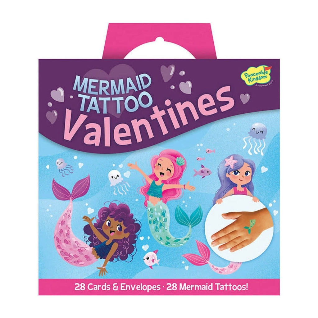 Peaceable Kingdom Mermaid Tattoo Super Fun Pack Valentines Card