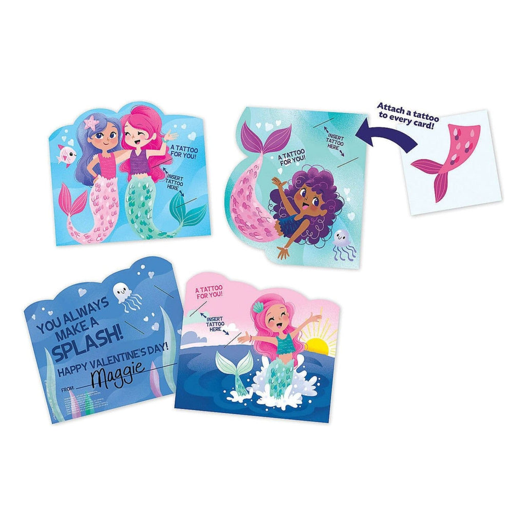 Peaceable Kingdom Mermaid Tattoo Super Fun Pack Valentines Card