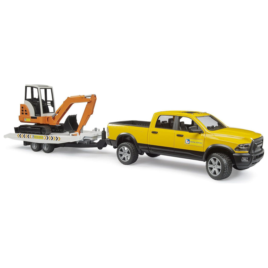 Bruder Ram Rental Service with Trailer and Mini Excavator