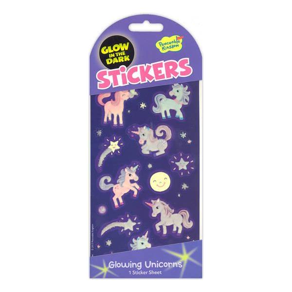 Peaceable Kingdom Stickers Glow-In-The-Dark Unicorns