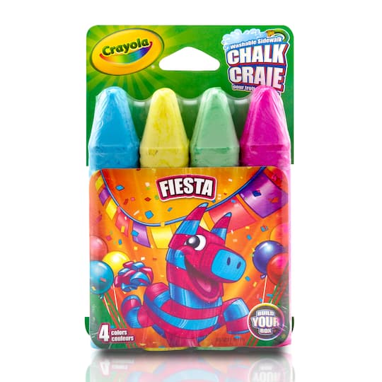 Crayola Sidewalk Chalk Kids Themed Colours 4 Pieces Assortment