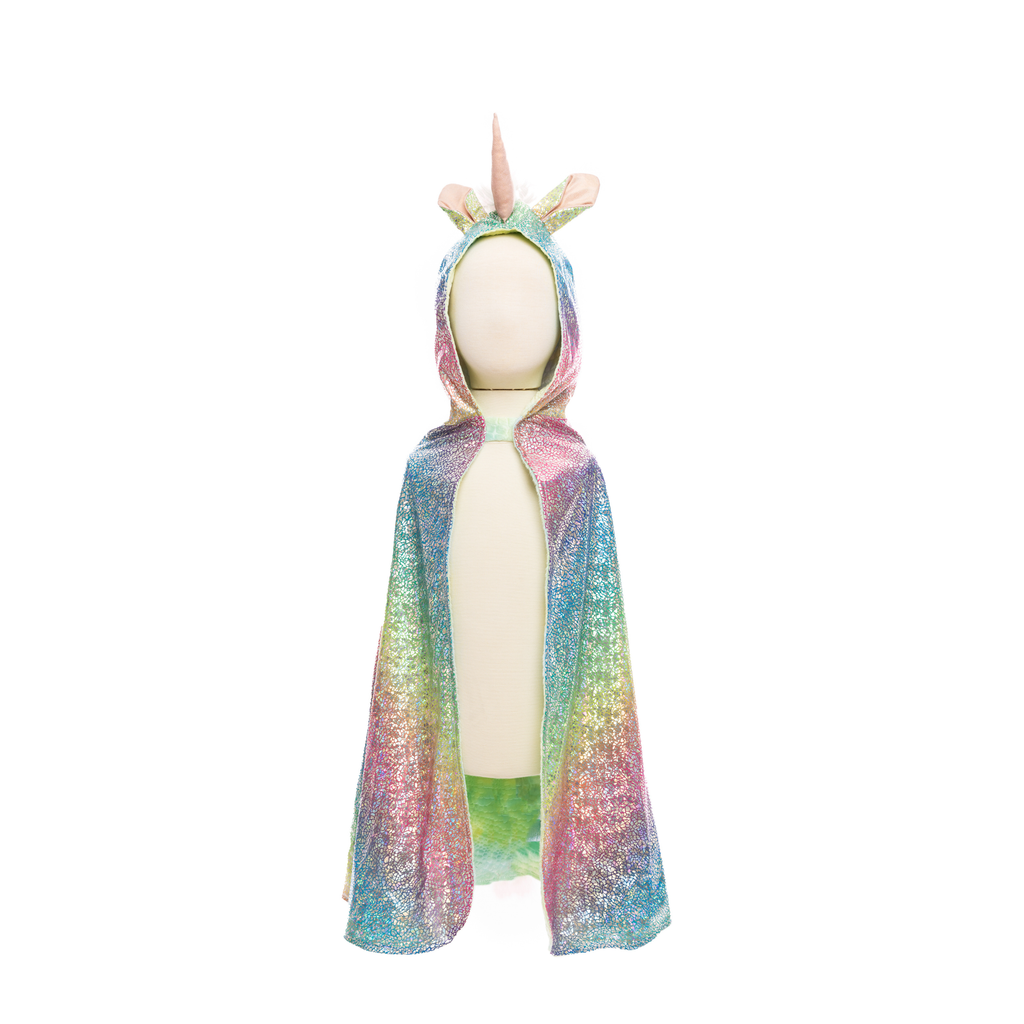 Great Pretenders Rainbow Reversible Unicorn Dragon Cape Size 3/4