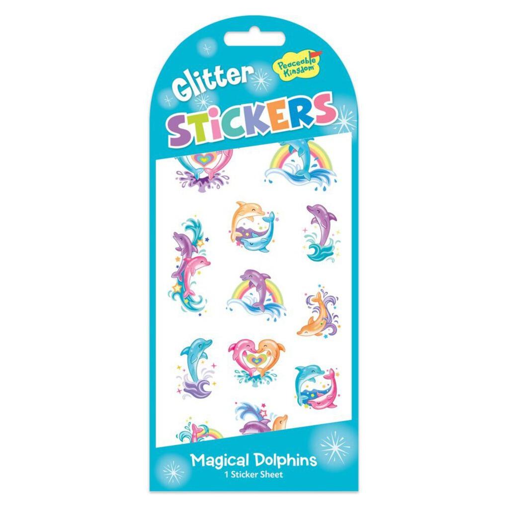 Peaceable Kingdom Stickers Glitter Magical Dolphins