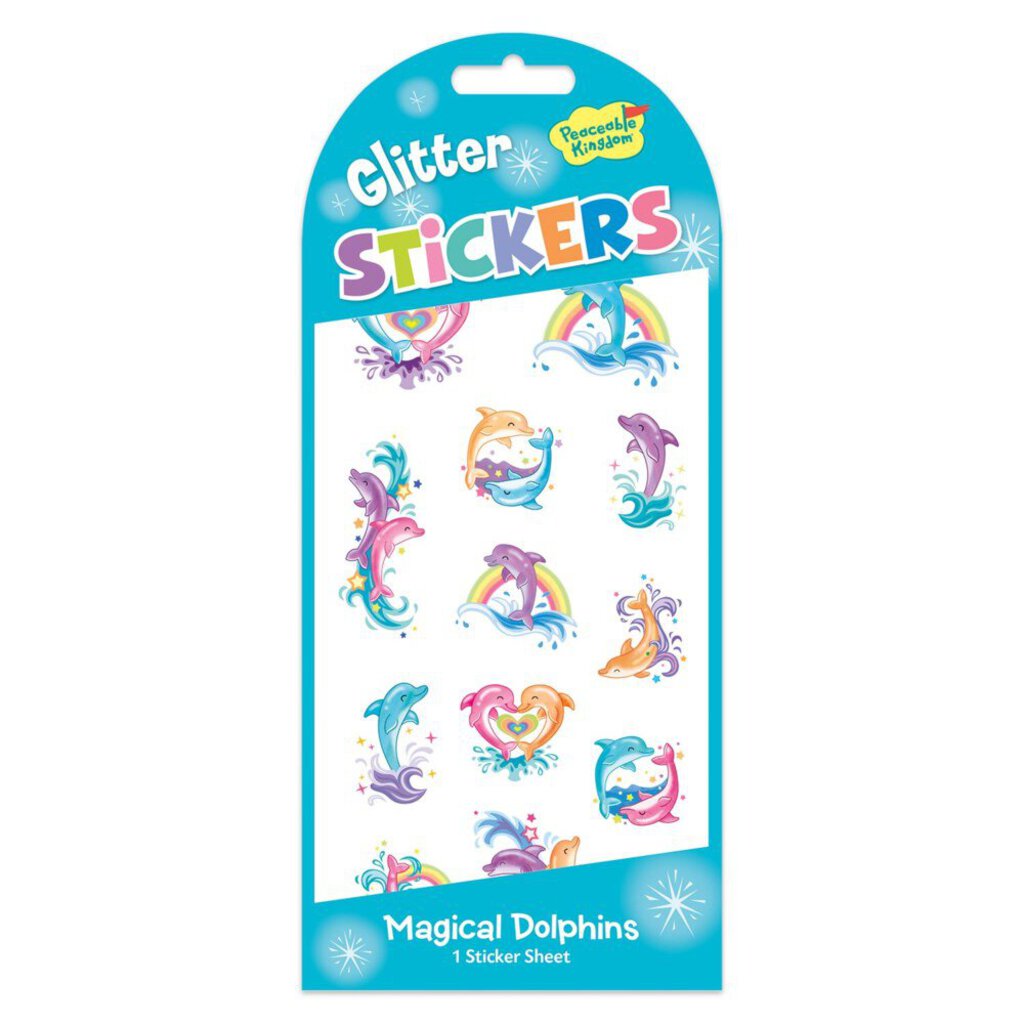 Peaceable Kingdom Stickers Glitter Magical Dolphins