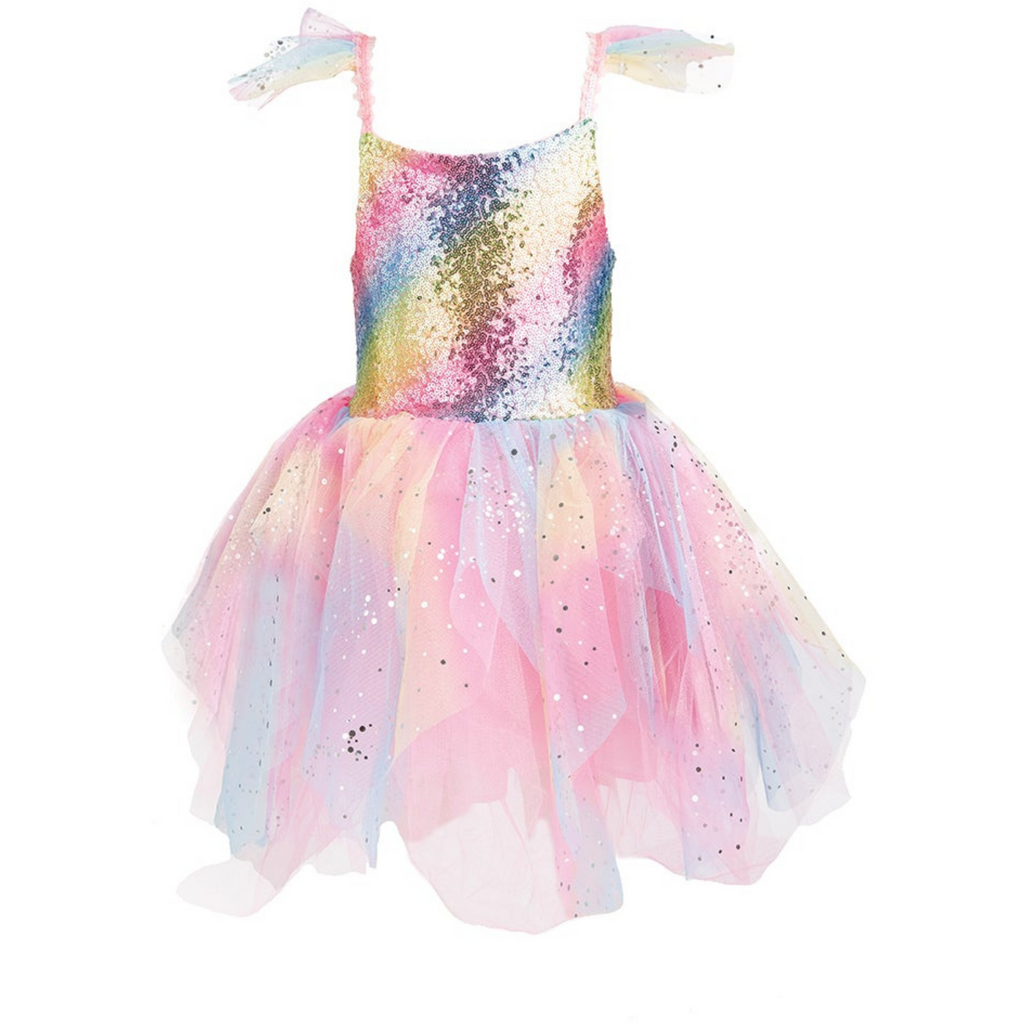Great Pretenders Rainbow Fairy Dress with Wings Size 7/8
