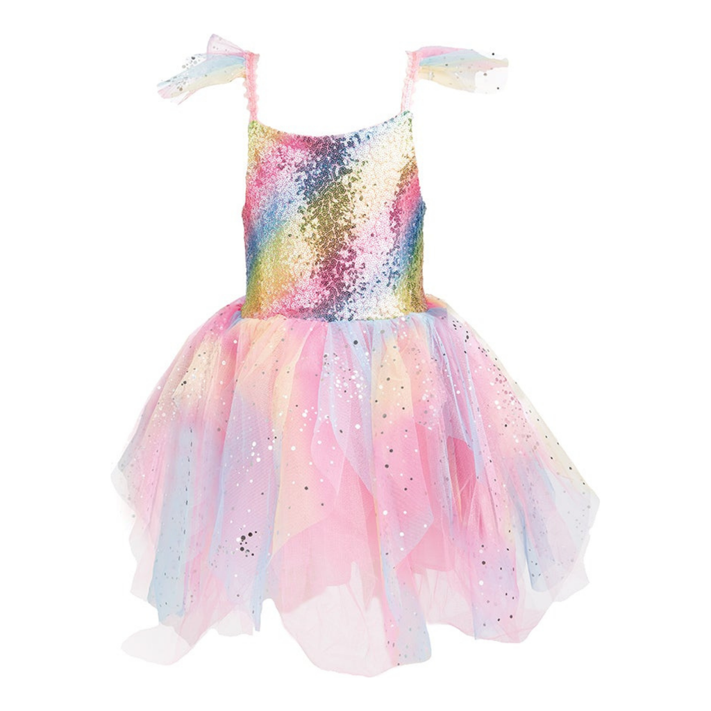 Great Pretenders Rainbow Fairy Dress with Wings Size 7/8