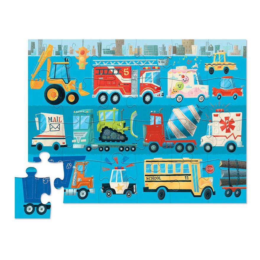 Crocodile Creek 24 Piece Puzzle Case Vehicles