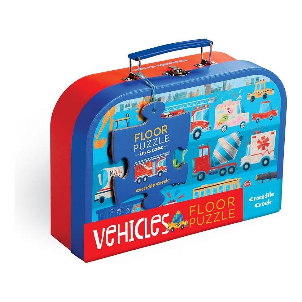 Crocodile Creek 24 Piece Puzzle Case Vehicles