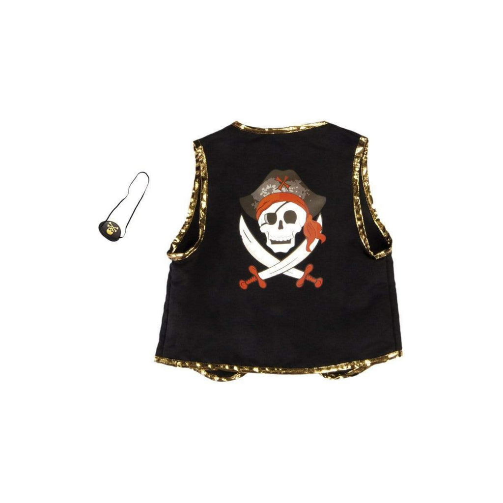 Great Pretenders Pirate Vest & Eye Patch Black Size 5/6