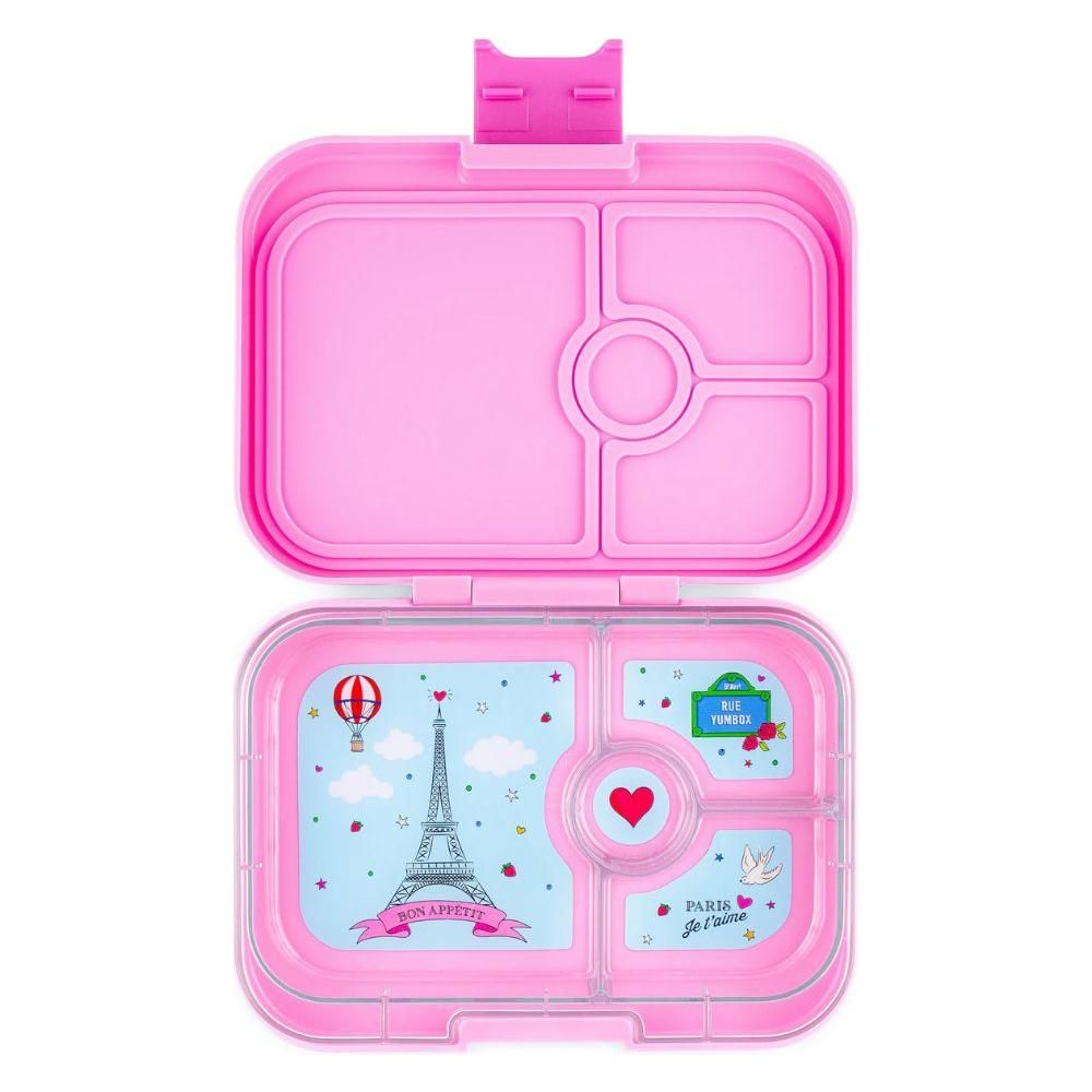 Yumbox Panino 4 Compartment Fifi Pink with Je T'Aime Tray