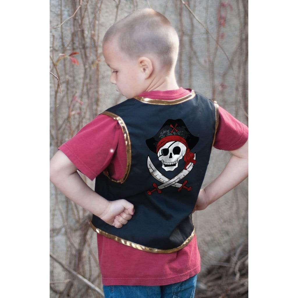 Great Pretenders Pirate Vest & Eye Patch Black Size 5/6