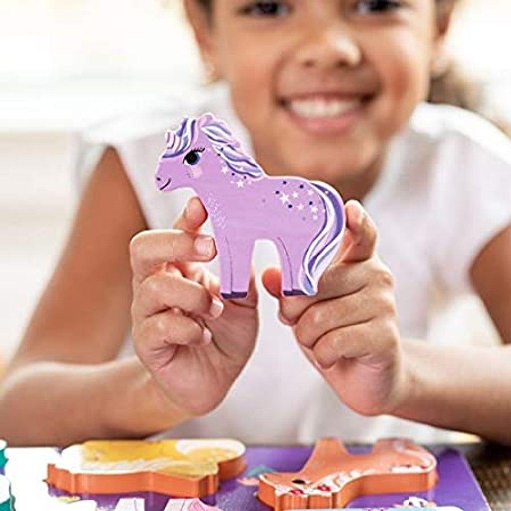 Crocodile Creek 16 Piece Wood Puzzle Unicorn Garden