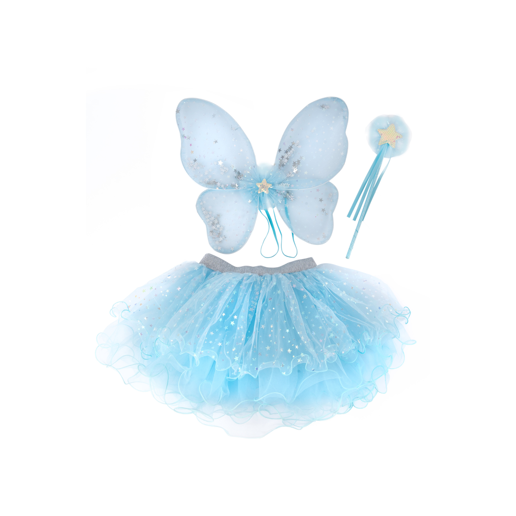 Great Pretenders Iridescent Celestial Fairy Wings, Tutu & Wand Set