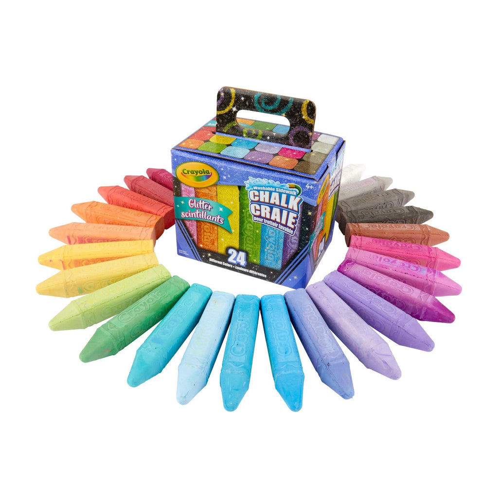 Crayola Sidewalk Chalk Glitter 24 Count