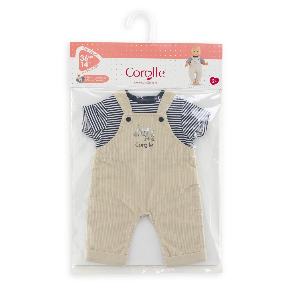 Corolle 14" Doll Outfit T-Shirt & Ecru Overalls