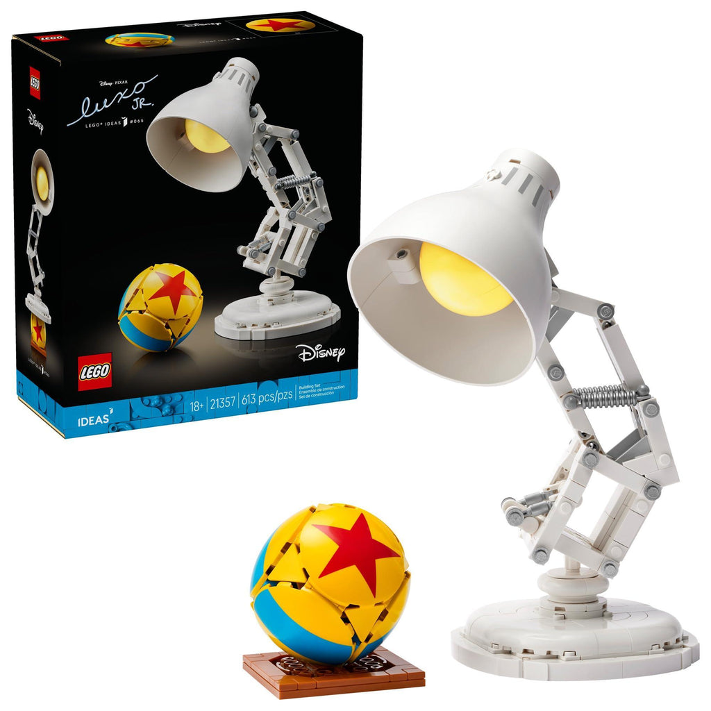 LEGO Disney Pixar lamp set with packaging on a white background