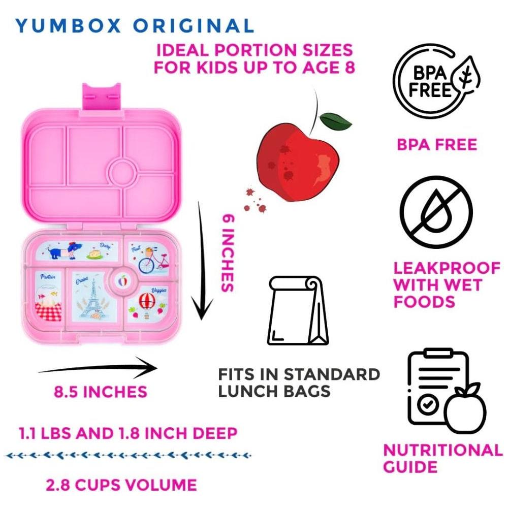 Yumbox Original 6 Compartment Fifi Pink with Paris Tray