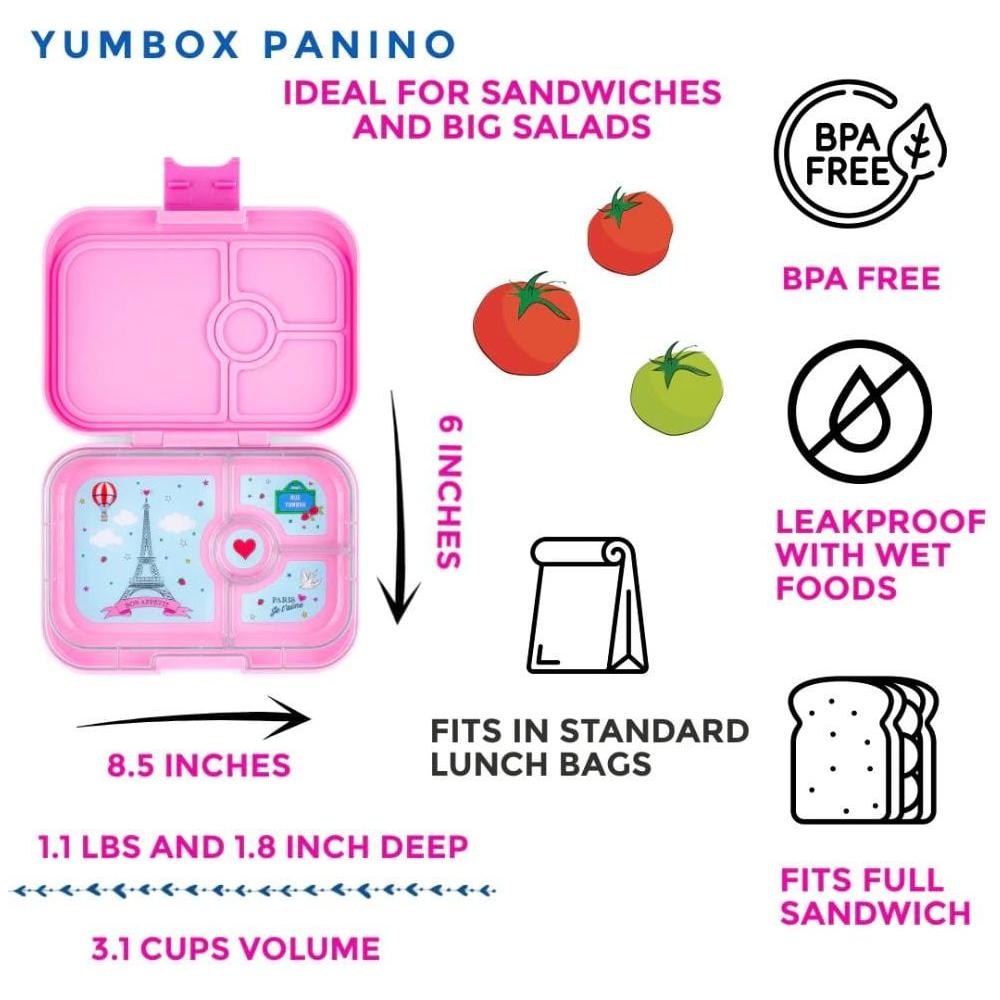 Yumbox Panino 4 Compartment Fifi Pink with Je T'Aime Tray
