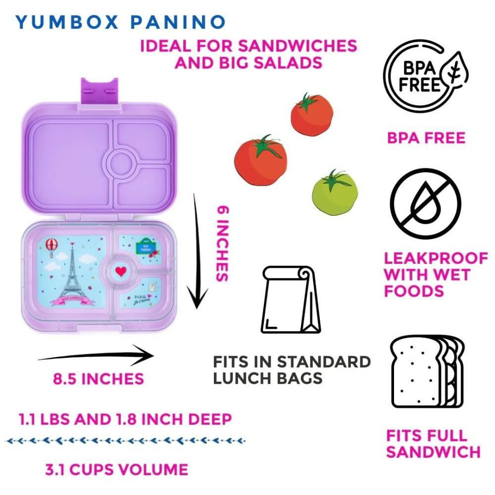 Yumbox Panino 4 Compartment Lulu Purple with Je T'Aime Tray