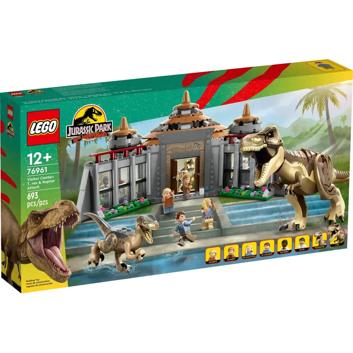 LEGO Jurassic Park Visitor Center T. rex Raptor Attack