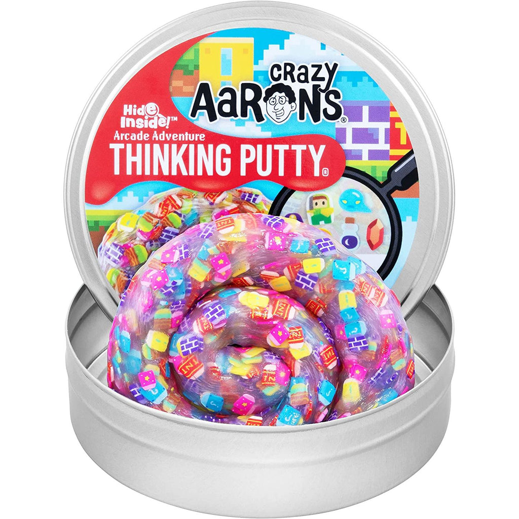 Crazy Aaron's Thinking Putty 4" Tin Hide Inside! Arcade Adventure