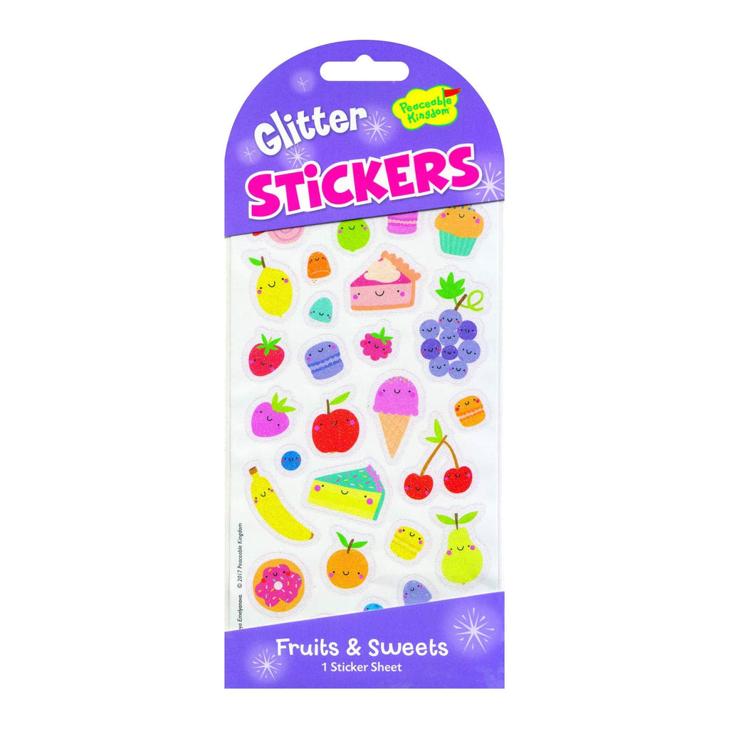 Peaceable Kingdom Stickers Fruits & Sweets Glitter