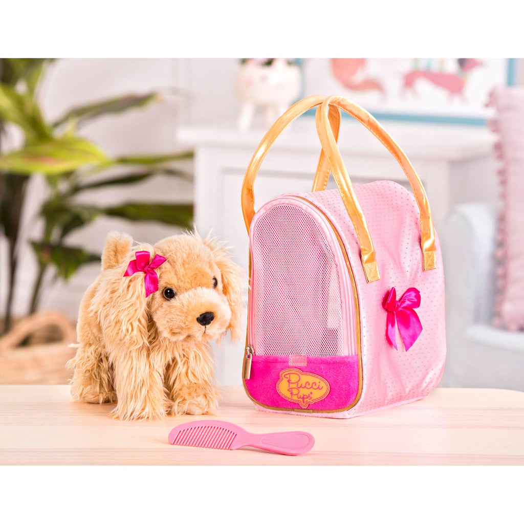 Battat Pucci Pups Pink Crown Glam Bag & Cocker Spaniel