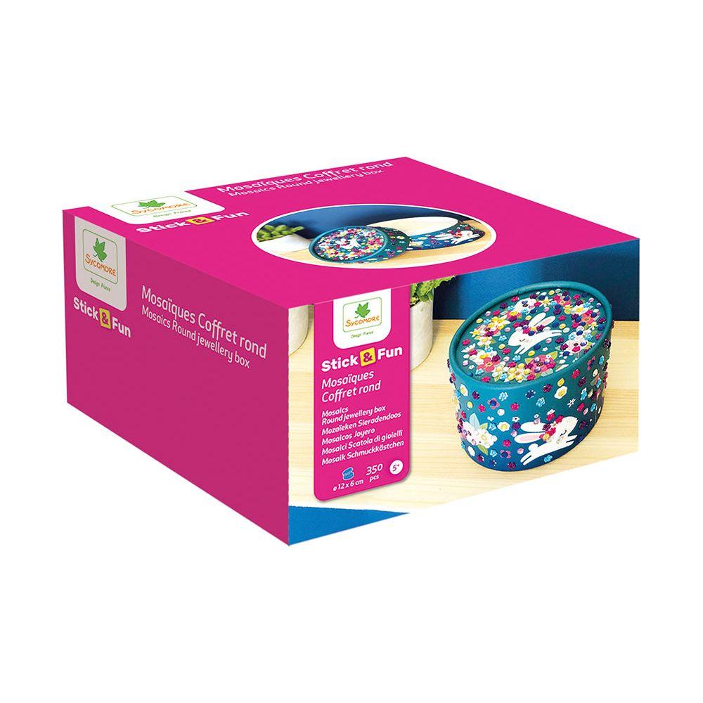 Sycomore Stick 'n Fun 3D Mosaics Round Jewelry Box