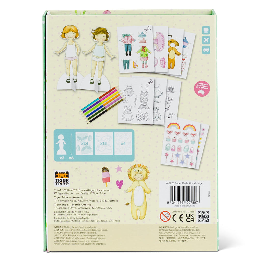 Tiger Tribe Paper Dolls Kit Vintage