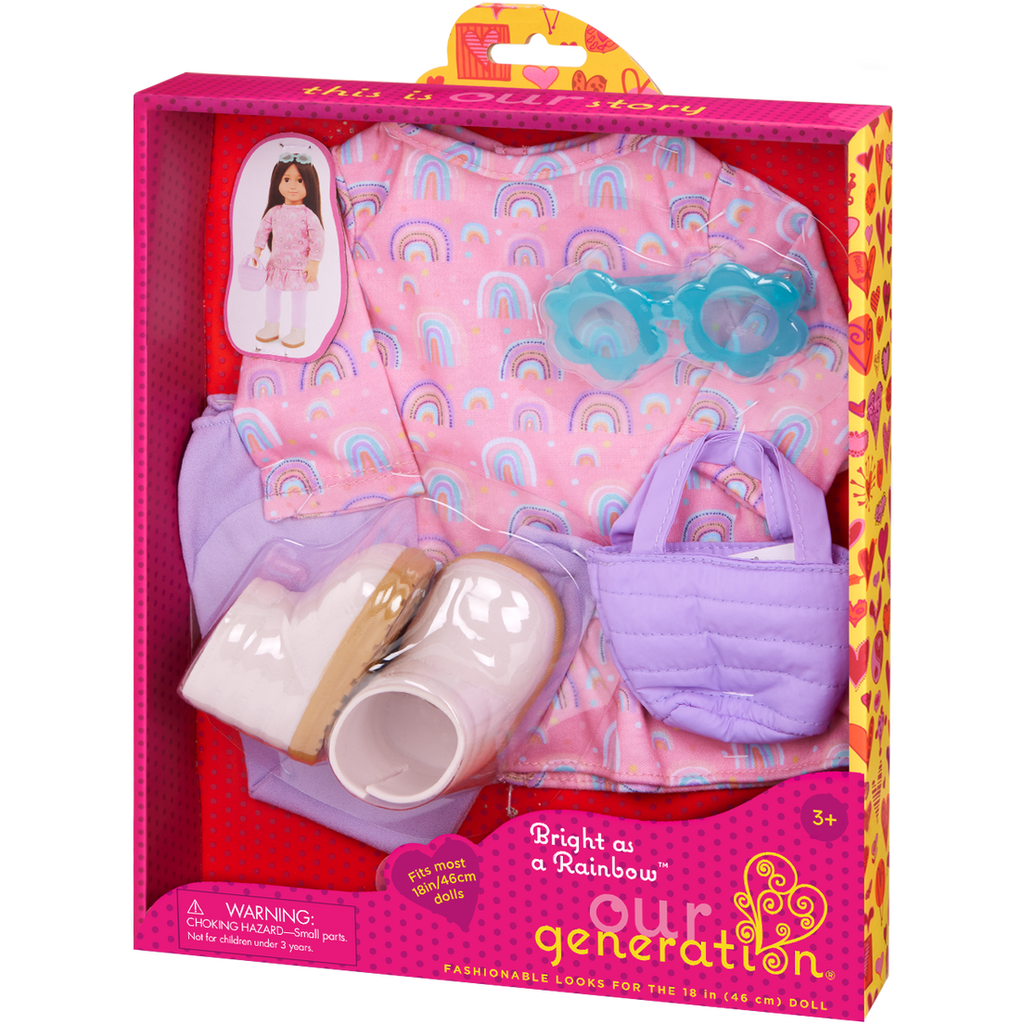Our Generation 18" Doll Outfit Bright as a Rainbow
