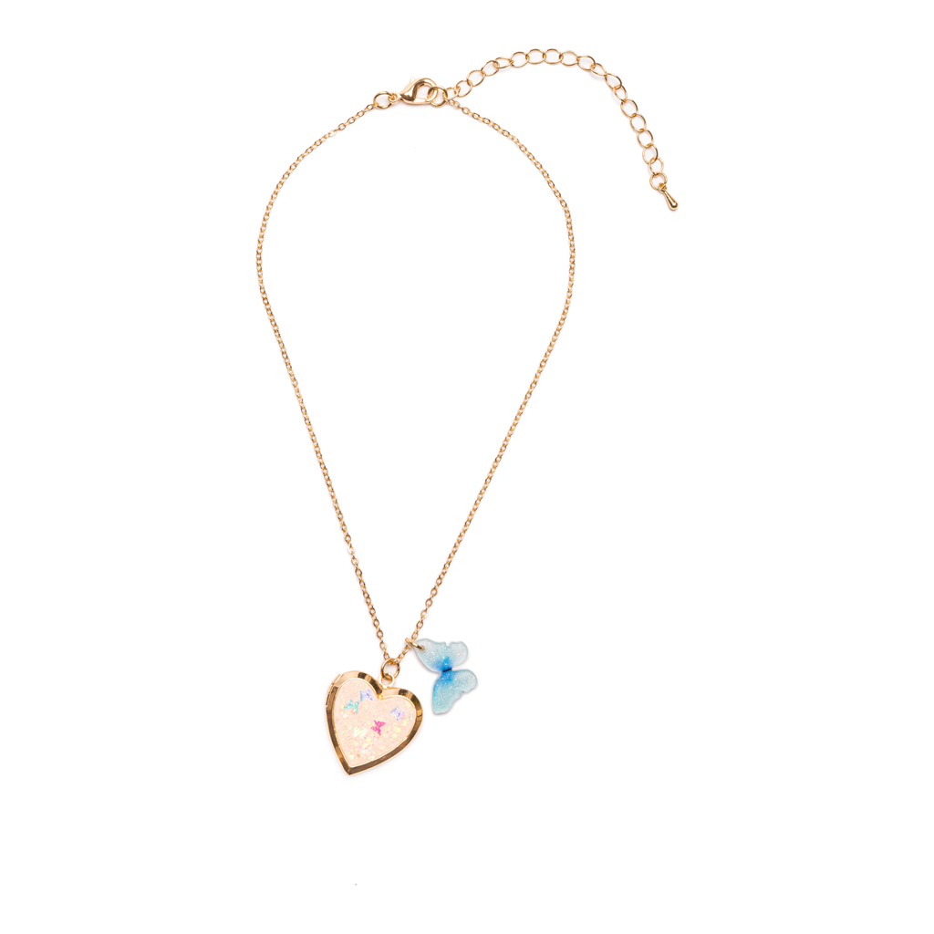 Great Pretenders Butterfly Heart Locket Necklace