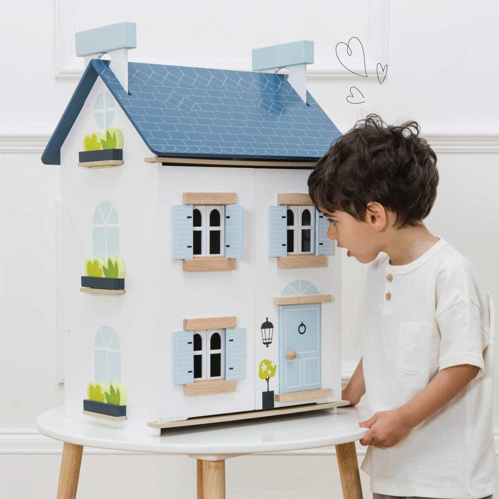 Le Toy Van Sky Blue Wooden Doll House