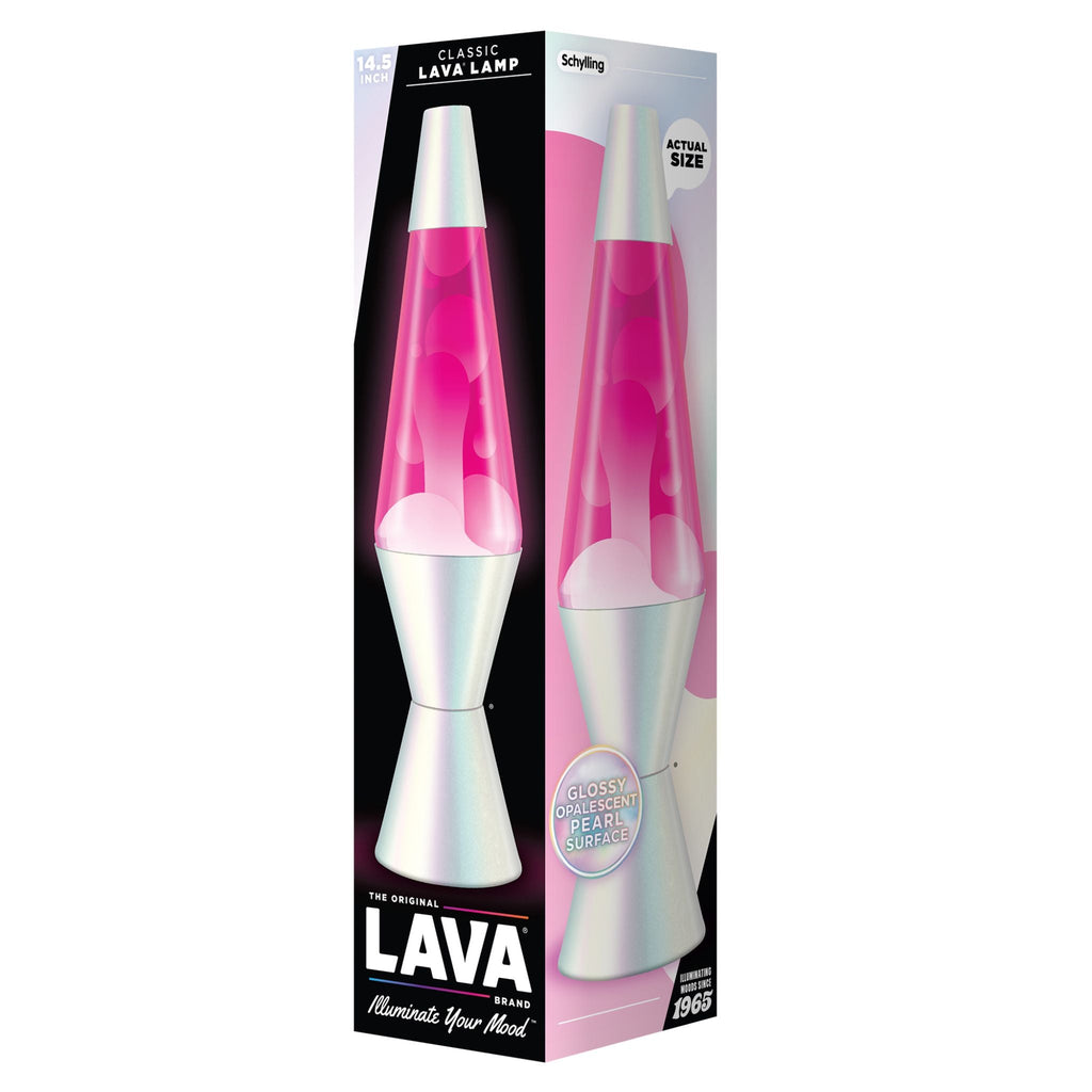 Lava Lamp 14.5" Opalescent White and Pink