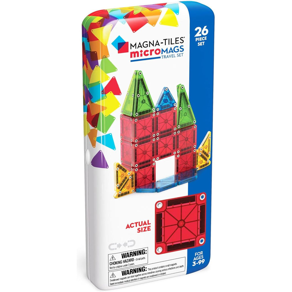 Magna-Tiles microMAGS Bold Colours 26 Piece Travel Set