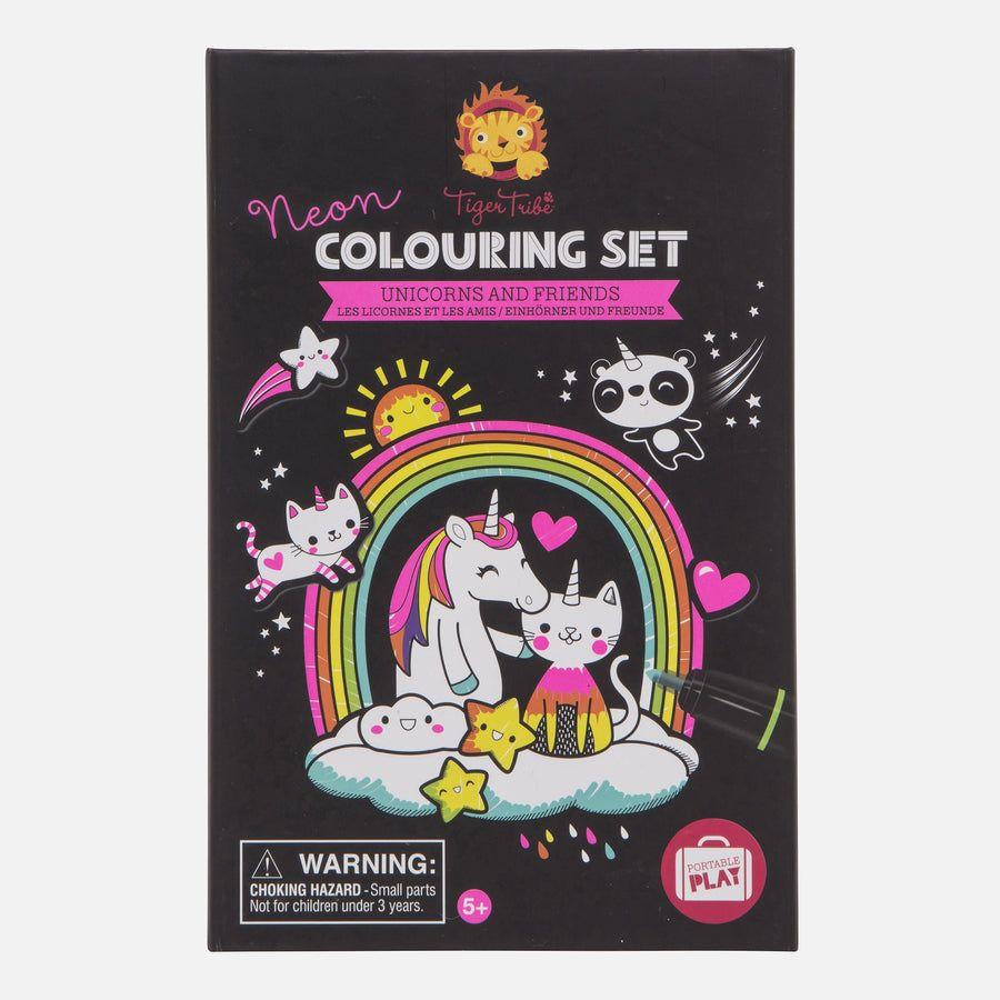 Tiger Tribe Colouring Set Neon Unicorn & Friends