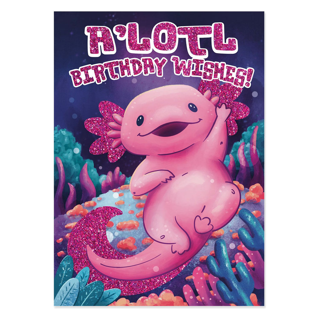 peaceable kingdom axolotl birthday card
